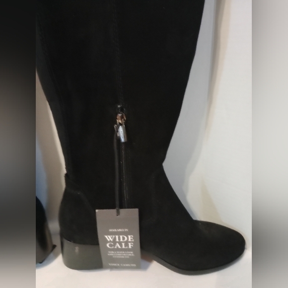 Vince Camuto Black Knee-High Womens Boots Leather Sz. 9 New with Tags Wide Calf - Picture 13 of 16